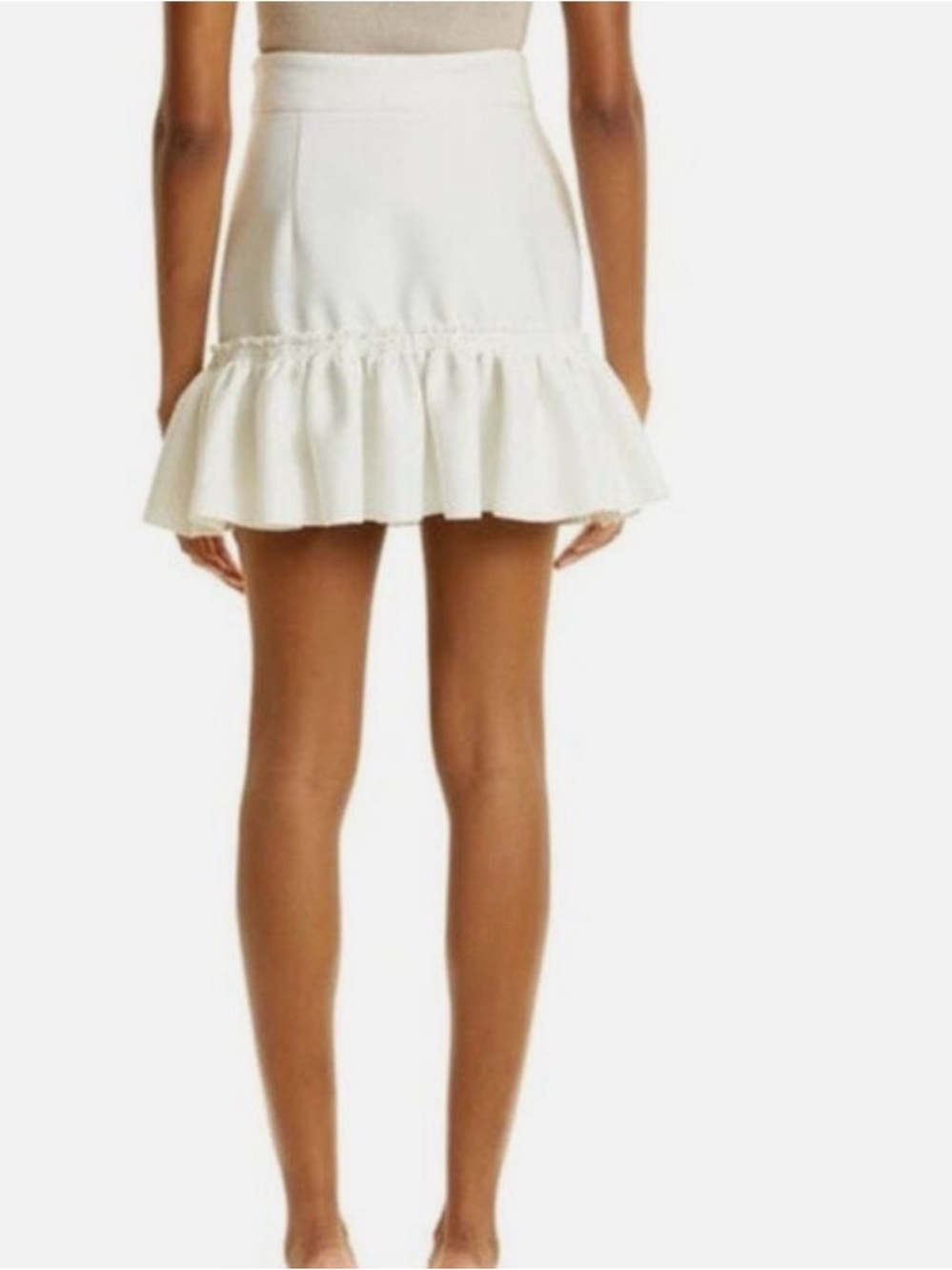 Kimberly Goldson Cream Ruffle Mini Skirt - Picture 2 of 4